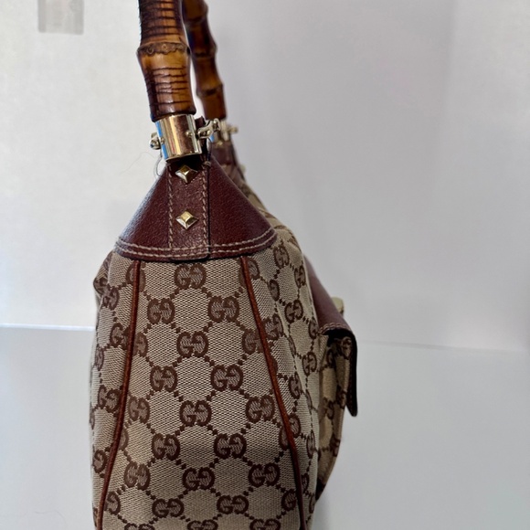 Vintage Gucci Monogram Canvas Hobo with Bamboo Handle - Picture 6 of 7
